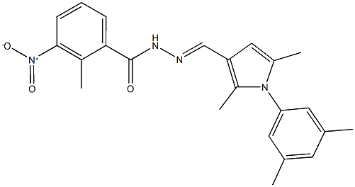 N'-{[1-(3,5-dimethylphenyl)-2,5-dimethyl-1H-pyrrol-3-yl]methylene}-3-nitro-2-methylbenzohydrazide 구조식 이미지