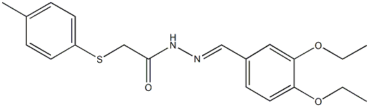 N'-(3,4-diethoxybenzylidene)-2-[(4-methylphenyl)sulfanyl]acetohydrazide Structure