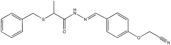2-(benzylsulfanyl)-N'-[4-(cyanomethoxy)benzylidene]propanohydrazide Structure