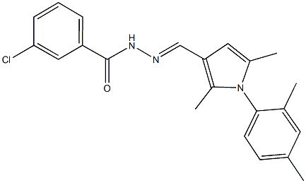 3-chloro-N'-{[1-(2,4-dimethylphenyl)-2,5-dimethyl-1H-pyrrol-3-yl]methylene}benzohydrazide 구조식 이미지