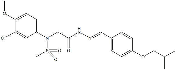 N-(3-chloro-4-methoxyphenyl)-N-{2-[2-(4-isobutoxybenzylidene)hydrazino]-2-oxoethyl}methanesulfonamide 구조식 이미지