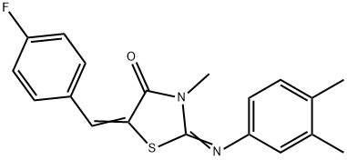 2-[(3,4-dimethylphenyl)imino]-5-(4-fluorobenzylidene)-3-methyl-1,3-thiazolidin-4-one Structure