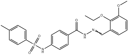 N-(4-{[2-(2-ethoxy-3-methoxybenzylidene)hydrazino]carbonyl}phenyl)-4-methylbenzenesulfonamide 구조식 이미지