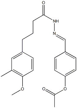 4-{2-[4-(4-methoxy-3-methylphenyl)butanoyl]carbohydrazonoyl}phenyl acetate 구조식 이미지