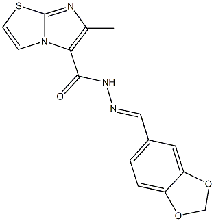 N'-(1,3-benzodioxol-5-ylmethylene)-6-methylimidazo[2,1-b][1,3]thiazole-5-carbohydrazide Structure