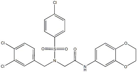 2-[[(4-chlorophenyl)sulfonyl](3,4-dichlorobenzyl)amino]-N-(2,3-dihydro-1,4-benzodioxin-6-yl)acetamide Structure