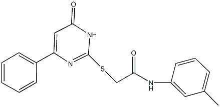 N-(3-methylphenyl)-2-[(6-oxo-4-phenyl-1,6-dihydro-2-pyrimidinyl)sulfanyl]acetamide 구조식 이미지