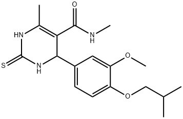 4-(4-isobutoxy-3-methoxyphenyl)-N,6-dimethyl-2-thioxo-1,2,3,4-tetrahydro-5-pyrimidinecarboxamide 구조식 이미지