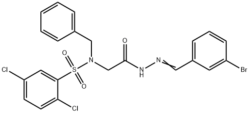 N-benzyl-N-{2-[2-(3-bromobenzylidene)hydrazino]-2-oxoethyl}-2,5-dichlorobenzenesulfonamide 구조식 이미지