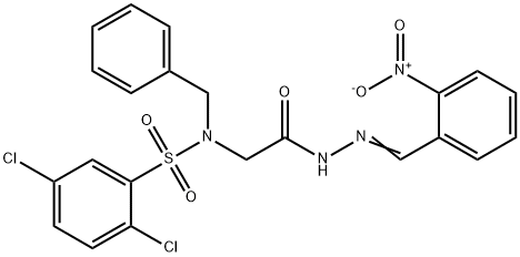 N-benzyl-2,5-dichloro-N-[2-(2-{2-nitrobenzylidene}hydrazino)-2-oxoethyl]benzenesulfonamide Structure