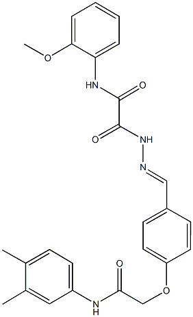 2-(2-{4-[2-(3,4-dimethylanilino)-2-oxoethoxy]benzylidene}hydrazino)-N-(2-methoxyphenyl)-2-oxoacetamide Structure