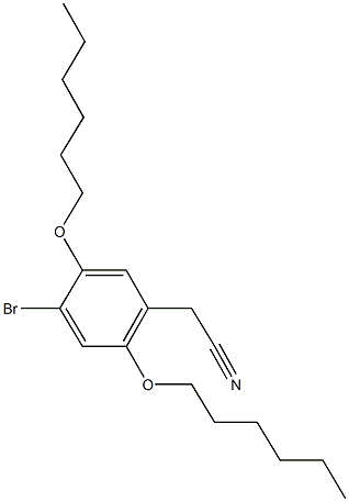 [4-bromo-2,5-bis(hexyloxy)phenyl]acetonitrile Structure