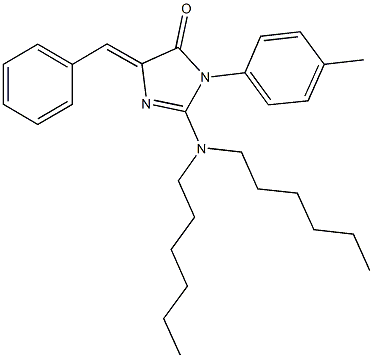 5-benzylidene-2-(dihexylamino)-3-(4-methylphenyl)-3,5-dihydro-4H-imidazol-4-one Structure