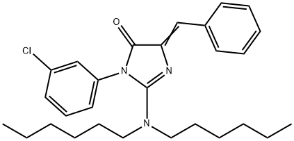 5-benzylidene-3-(3-chlorophenyl)-2-(dihexylamino)-3,5-dihydro-4H-imidazol-4-one 구조식 이미지