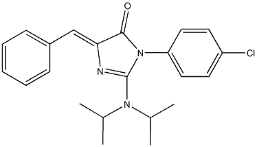 5-benzylidene-3-(4-chlorophenyl)-2-(diisopropylamino)-3,5-dihydro-4H-imidazol-4-one 구조식 이미지