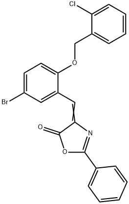 4-{5-bromo-2-[(2-chlorobenzyl)oxy]benzylidene}-2-phenyl-1,3-oxazol-5(4H)-one 구조식 이미지