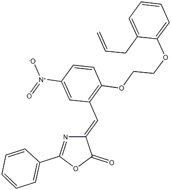 4-{2-[2-(2-allylphenoxy)ethoxy]-5-nitrobenzylidene}-2-phenyl-1,3-oxazol-5(4H)-one 구조식 이미지