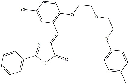4-(5-chloro-2-{2-[2-(4-methylphenoxy)ethoxy]ethoxy}benzylidene)-2-phenyl-1,3-oxazol-5(4H)-one Structure