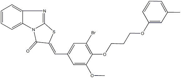 2-{3-bromo-5-methoxy-4-[3-(3-methylphenoxy)propoxy]benzylidene}[1,3]thiazolo[3,2-a]benzimidazol-3(2H)-one Structure