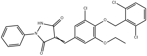 4-{3-chloro-4-[(2,6-dichlorobenzyl)oxy]-5-ethoxybenzylidene}-1-phenyl-3,5-pyrazolidinedione Structure