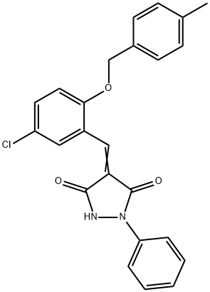 4-{5-chloro-2-[(4-methylbenzyl)oxy]benzylidene}-1-phenyl-3,5-pyrazolidinedione 구조식 이미지