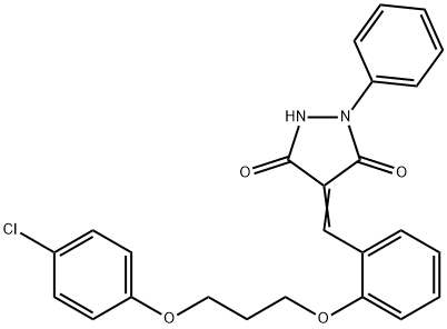 4-{2-[3-(4-chlorophenoxy)propoxy]benzylidene}-1-phenyl-3,5-pyrazolidinedione Structure