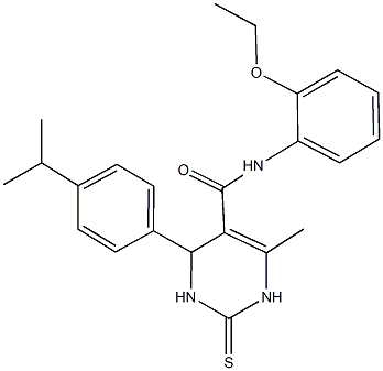 N-(2-ethoxyphenyl)-4-(4-isopropylphenyl)-6-methyl-2-thioxo-1,2,3,4-tetrahydropyrimidine-5-carboxamide 구조식 이미지