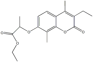 ethyl 2-[(3-ethyl-4,8-dimethyl-2-oxo-2H-chromen-7-yl)oxy]propanoate 구조식 이미지