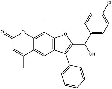 2-[(4-chlorophenyl)(hydroxy)methyl]-5,9-dimethyl-3-phenyl-7H-furo[3,2-g]chromen-7-one Structure