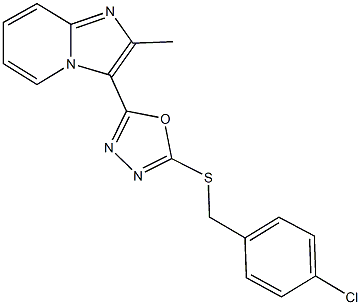 3-{5-[(4-chlorobenzyl)sulfanyl]-1,3,4-oxadiazol-2-yl}-2-methylimidazo[1,2-a]pyridine Structure