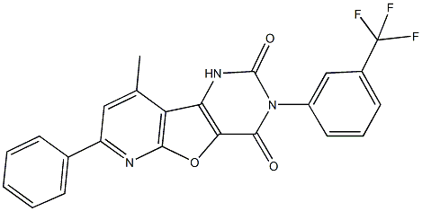 9-methyl-7-phenyl-3-[3-(trifluoromethyl)phenyl]pyrido[3',2':4,5]furo[3,2-d]pyrimidine-2,4(1H,3H)-dione Structure