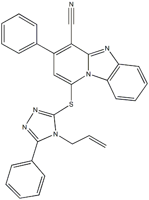 1-[(4-allyl-5-phenyl-4H-1,2,4-triazol-3-yl)sulfanyl]-3-phenylpyrido[1,2-a]benzimidazole-4-carbonitrile Structure