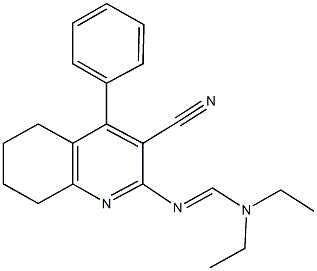 N'-(3-cyano-4-phenyl-5,6,7,8-tetrahydro-2-quinolinyl)-N,N-diethylimidoformamide 구조식 이미지