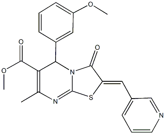 methyl 5-(3-methoxyphenyl)-7-methyl-3-oxo-2-(3-pyridinylmethylene)-2,3-dihydro-5H-[1,3]thiazolo[3,2-a]pyrimidine-6-carboxylate 구조식 이미지