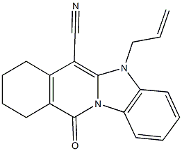 5-allyl-11-oxo-5,7,8,9,10,11-hexahydrobenzimidazo[1,2-b]isoquinoline-6-carbonitrile Structure