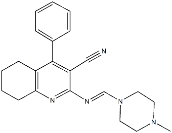 2-{[(4-methyl-1-piperazinyl)methylene]amino}-4-phenyl-5,6,7,8-tetrahydro-3-quinolinecarbonitrile 구조식 이미지