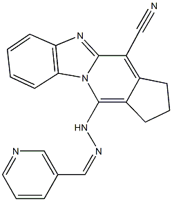 11-[2-(3-pyridinylmethylene)hydrazino]-2,3-dihydro-1H-cyclopenta[4,5]pyrido[1,2-a]benzimidazole-4-carbonitrile Structure