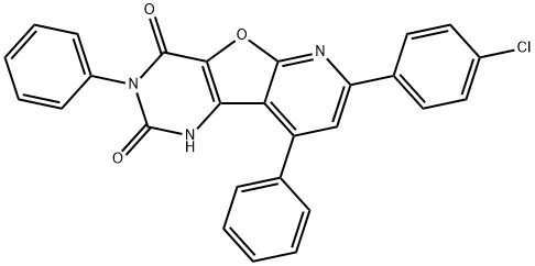7-(4-chlorophenyl)-3,9-diphenylpyrido[3',2':4,5]furo[3,2-d]pyrimidine-2,4(1H,3H)-dione Structure