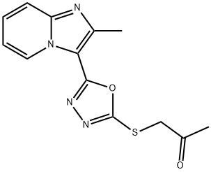 1-{[5-(2-methylimidazo[1,2-a]pyridin-3-yl)-1,3,4-oxadiazol-2-yl]thio}acetone 구조식 이미지