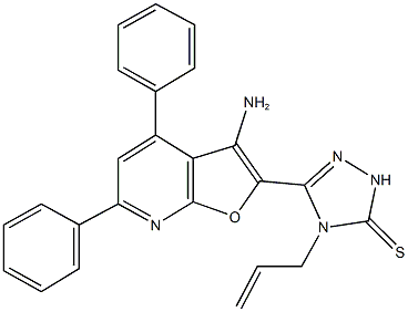 4-allyl-5-(3-amino-4,6-diphenylfuro[2,3-b]pyridin-2-yl)-2,4-dihydro-3H-1,2,4-triazole-3-thione Structure