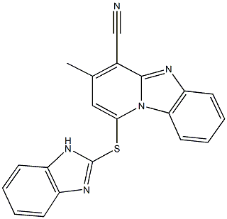 1-(1H-benzimidazol-2-ylthio)-3-methylpyrido[1,2-a]benzimidazole-4-carbonitrile 구조식 이미지