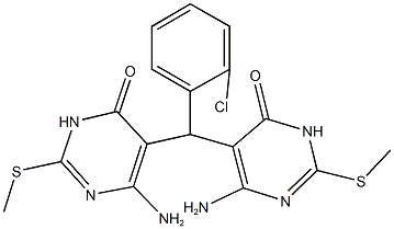 6-amino-5-[[4-amino-2-(methylsulfanyl)-6-oxo-1,6-dihydro-5-pyrimidinyl](2-chlorophenyl)methyl]-2-(methylsulfanyl)-4(3H)-pyrimidinone 구조식 이미지