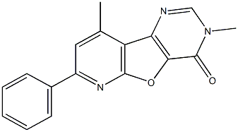 3,9-dimethyl-7-phenylpyrido[3',2':4,5]furo[3,2-d]pyrimidin-4(3H)-one 구조식 이미지