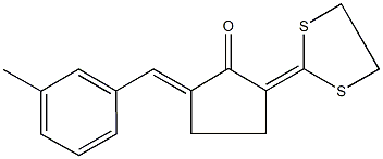 2-(1,3-dithiolan-2-ylidene)-5-(3-methylbenzylidene)cyclopentanone Structure