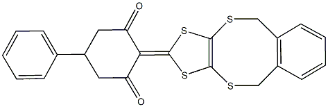 2-(5,10-dihydro[1,3]dithiolo[4,5-c][2,5]benzodithiocin-2-ylidene)-5-phenylcyclohexane-1,3-dione Structure