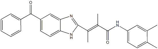 3-(5-benzoyl-1H-benzimidazol-2-yl)-N-(3,4-dimethylphenyl)-2-methyl-2-butenamide 구조식 이미지