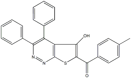 (5-hydroxy-3,4-diphenylthieno[2,3-c]pyridazin-6-yl)(4-methylphenyl)methanone Structure
