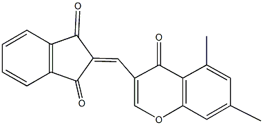 2-[(5,7-dimethyl-4-oxo-4H-chromen-3-yl)methylene]-1H-indene-1,3(2H)-dione 구조식 이미지