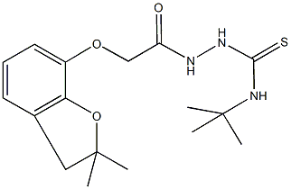 N-(tert-butyl)-2-{[(2,2-dimethyl-2,3-dihydro-1-benzofuran-7-yl)oxy]acetyl}hydrazinecarbothioamide Structure