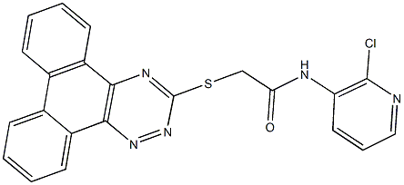 N-(2-chloro-3-pyridinyl)-2-(phenanthro[9,10-e][1,2,4]triazin-3-ylsulfanyl)acetamide 구조식 이미지